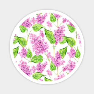 Pink watercolor lilac flowers Magnet